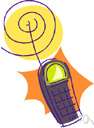 cellular telephone - a hand-held mobile radiotelephone for use in an area divided into small sections, each with its own short-range transmitter/receiver