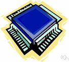 CPU - (computer science) the part of a computer (a microprocessor chip) that does most of the data processing