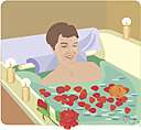 bather - a person who takes a bath