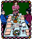 Seder - (Judaism) the ceremonial dinner on the first night (or both nights) of Passover