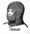 camail - a medieval hood of mail suspended from a basinet to protect the head and neck