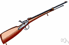 rifle - a shoulder firearm with a long barrel and a rifled bore