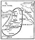 Arabian Desert - a desert on the Arabian Peninsula in southwestern Asia