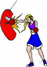 punching bag - an inflated ball or bag that is suspended and punched for training in boxing