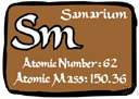 samarium - a grey lustrous metallic element of the rare earth group