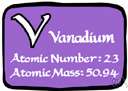 vanadium - a soft silvery white toxic metallic element used in steel alloys