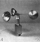 anemometer - a gauge for recording the speed and direction of wind