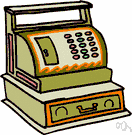 cash register - a cashbox with an adding machine to register transactions