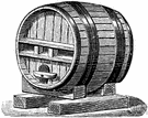 barrel - a cylindrical container that holds liquids