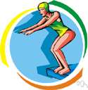 springboard - a flexible board for jumping upward