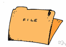 file folder - folder that holds papers together in a filing cabinet