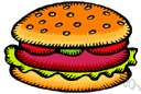 hamburger bun - a round bun shaped to hold a hamburger patty