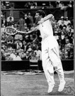 budge - United States tennis player who in 1938 was the first to win the Australian and French and English and United States singles championship in the same year (1915-2000)