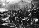 Agincourt - a battle in northern France in which English longbowmen under Henry V decisively defeated a much larger French army in 1415