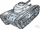 army tank - an enclosed armored military vehicle