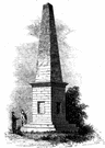 obelisk - a stone pillar having a rectangular cross section tapering towards a pyramidal top