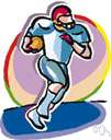 backfield - the offensive football players who line up behind the linemen