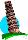 Leaning Tower of Pisa - a tall round marble campanile in Pisa that is not perpendicular
