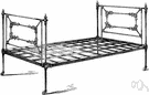 bedframe - the framework of a bed