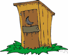 privy - a small outbuilding with a bench having holes through which a user can defecate