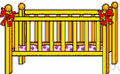 crib - baby bed with high sides made of slats