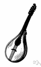 cittern - a 16th century musical instrument resembling a guitar with a pear-shaped soundbox and wire strings