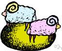 sheep - woolly usually horned ruminant mammal related to the goat