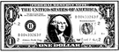 dollar bill - a piece of paper money worth one dollar