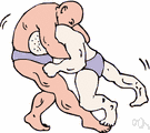 wrestle - the act of engaging in close hand-to-hand combat