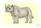 rhinoceros - massive powerful herbivorous odd-toed ungulate of southeast Asia and Africa having very thick skin and one or two horns on the snout