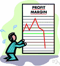profit margin - the ratio gross profits divided by net sales