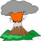 eruption - the sudden occurrence of a violent discharge of steam and volcanic material