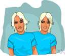 monozygotic twin - either of two twins developed from the same fertilized ovum (having the same genetic material)