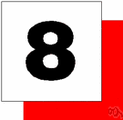 eight - the cardinal number that is the sum of seven and one