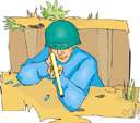 trench - a ditch dug as a fortification having a parapet of the excavated earth