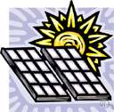 solar energy - energy from the sun that is converted into thermal or electrical energy