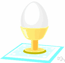 eggcup - dishware consisting of a small cup for serving a boiled egg