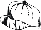cloth cap - a flat woolen cap with a stiff peak