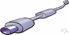 muffler - a tubular acoustic device inserted in the exhaust system that is designed to reduce noise