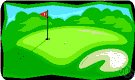 green - an area of closely cropped grass surrounding the hole on a golf course
