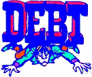 debt - the state of owing something (especially money)
