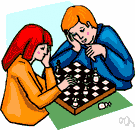 chess game - a board game for two players who move their 16 pieces according to specific rules