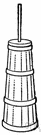 butter churn - a vessel in which cream is agitated to separate butterfat from buttermilk