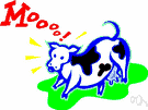 moo - the sound made by a cow or bull