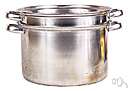 bain-marie - a large pan that is filled with hot water