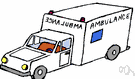ambulance - a vehicle that takes people to and from hospitals