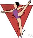 arabesque - position in which the dancer has one leg raised behind and arms outstretched in a conventional pose