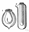 Dewar flask - vacuum flask that holds liquid air or helium for scientific experiments