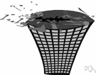erosion - (geology) the mechanical process of wearing or grinding something down (as by particles washing over it)
