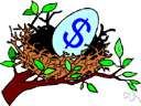 nest egg - a fund of money put by as a reserve